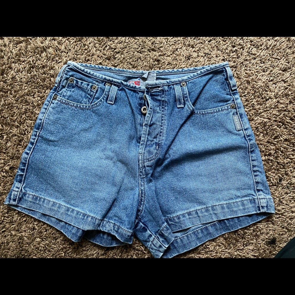 Silver jean shorts